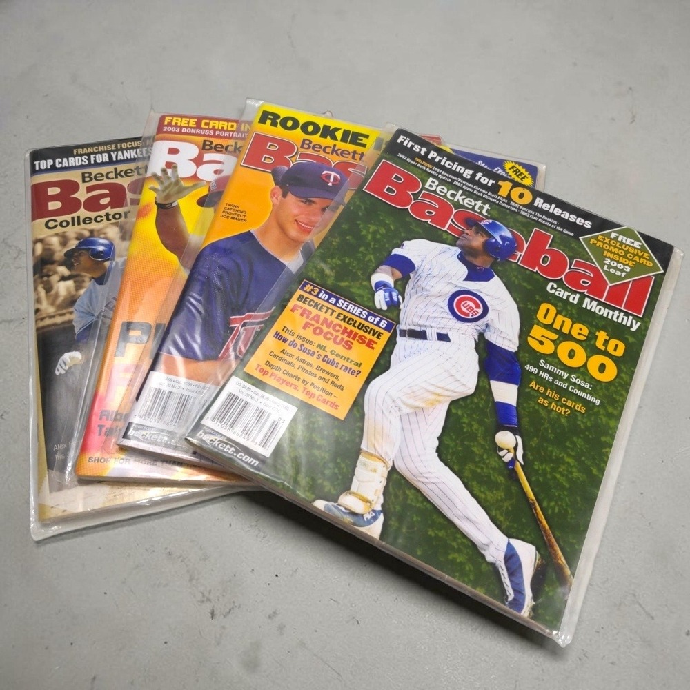 VTG 2003 Beckett Baseball Card‎ Monthly Magazine Lot 4 Issues Sosa Mauer Jeter